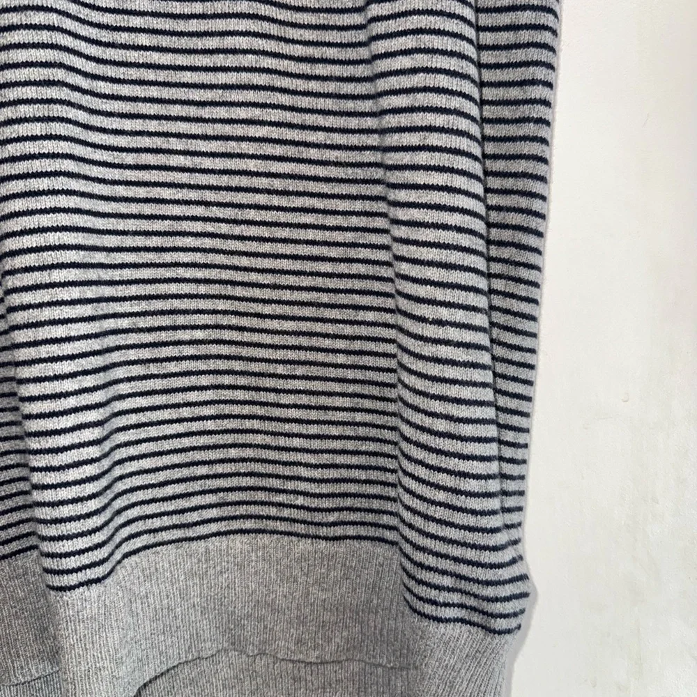 J. Crew Gray and Black Striped Knit Vest
